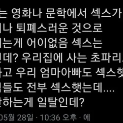 섹스가 일탈이나 퇴폐스러움으로 묘사되는 게 싫다