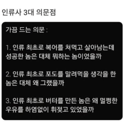 인류 3대의 의문점