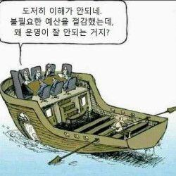 직원을 짜르고 월급을 동결시켜 불필요한 예산을 줄였는데 왜 운영이 잘 안되지?