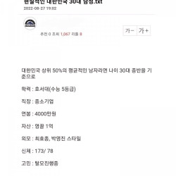 현실적인 대한민국 30대 남성