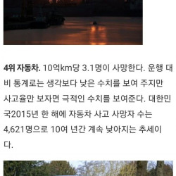 교통수단 별 이동거리 대비 사망자 수