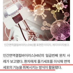 현재 난리났다는 에이즈 7번째 완치 근황