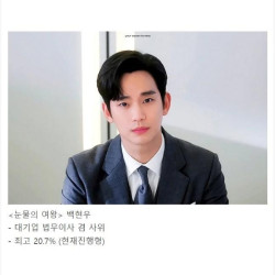 재산과 시청률이 비례하는 배우 김수현