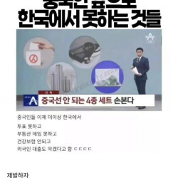 앞으로 중국인들이 한국에서 더이상 못하는 4종 세트