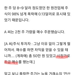 미국주식 98프로 오류 매수넣은 사람들 엔딩