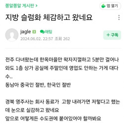 충격이라는 지방 근황