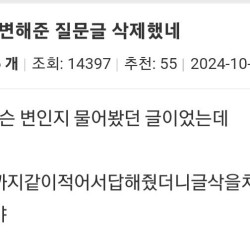 질문글 삭제하고 튀어서 화난 유저