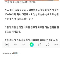 요즘 젊은 남자들 성관계 포기한 이유