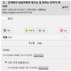 : 군대에서 상급자에게 대든다는 단어가 뭐였지?