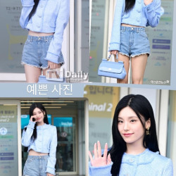 각선미 뽐내는 ITZY 예지 공항패션