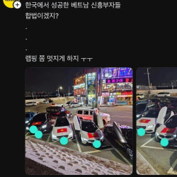 한국에서 외제차 과시하는 베트남 갱단 ㄷㄷ