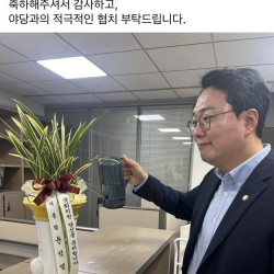 윤, '당선 축하 난'에…혁신당 버립니다 vs 개혁당 지지율 쑥쑥(종합)