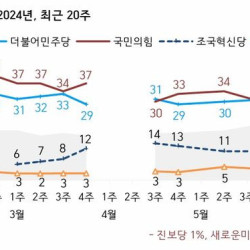 국민의힘 30%·민주당 27%…조국혁신당 11%[한국갤럽]