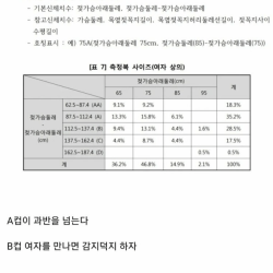 여자 가슴크기 통계