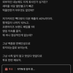 현재 논란중인 백종원 프렌차이즈