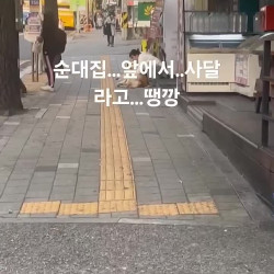 순대집 앞에서 땡깡 부리는 강아지 ㅋㅋㅋㅋ