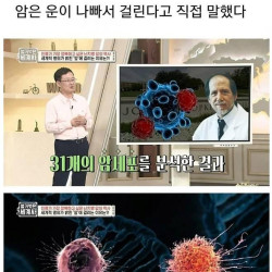 암 전문가가 말하는 암에 걸리는 원인